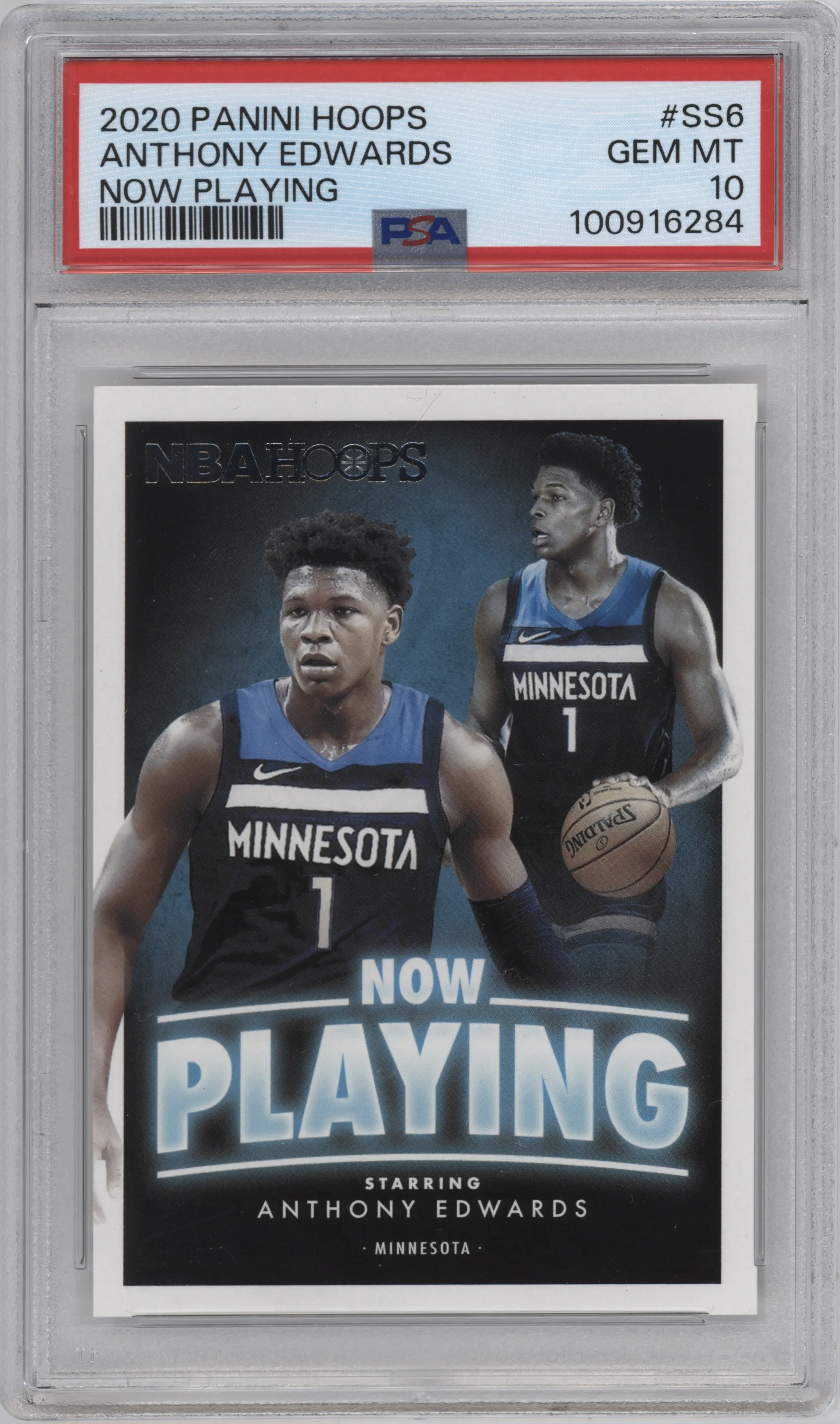 2020 Panini NBA Hoops Now Playing Anthony Edwards #SS-6 PSA 10