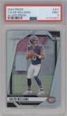 Caleb Williams from the 2024 Panini Prizm set featuring a Silver Prizm parallel graded by PSA and given an overall grade of 9.