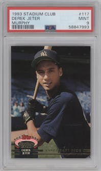 Derek Jeter from the 1993 Stadium Club Murphy set graded by PSA and given an overall grade of 9.