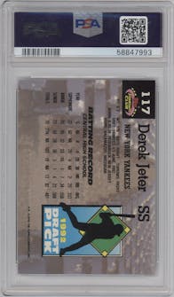 Derek Jeter from the 1993 Stadium Club Murphy set graded by PSA and given an overall grade of 9.