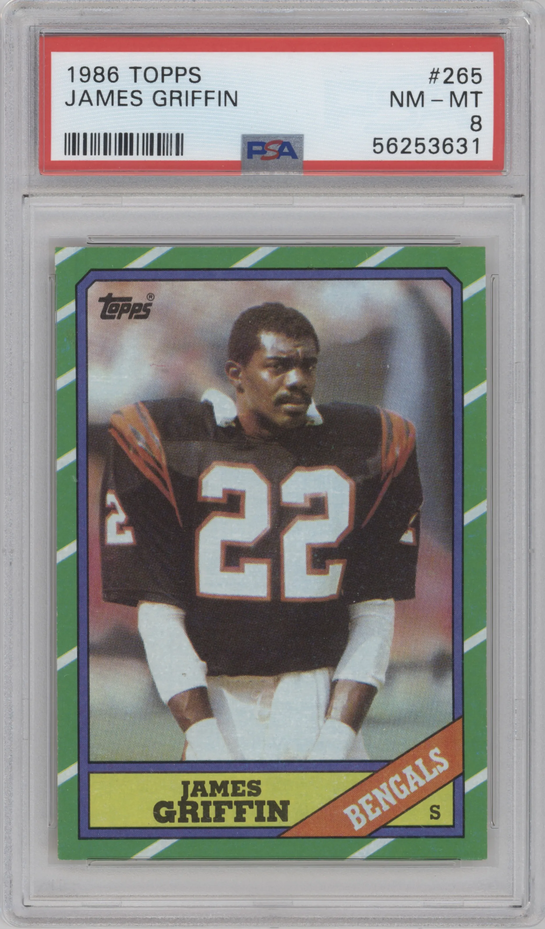 1986 Topps James Griffin #265 PSA 8
