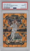 Victor Wembanyama from the 2023-24 Panini Select  set featuring a Orange Flash parallel graded by PSA and given an overall grade of 10.
