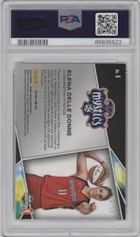 Elena Delle Donne from the 2022 Panini Prizm WNBA set featuring a Gold Prizm parallel graded by PSA and given an overall grade of 10.