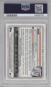 Tarik Skubal from the 2020 Bowman Chrome Mega Box set graded by PSA and given an overall grade of 10.