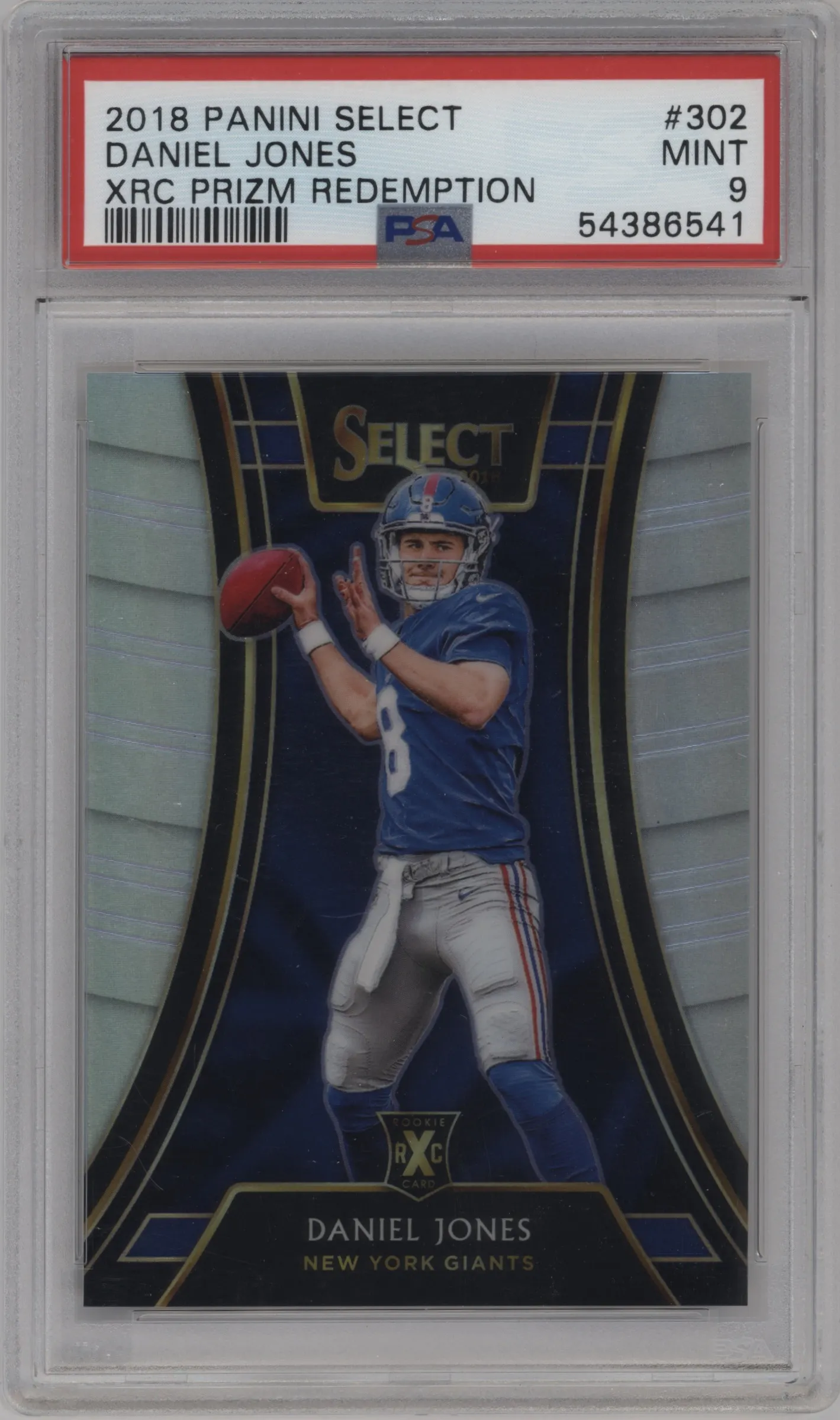 2018 Panini Select XRC Prizm Redemption Daniel Jones PSA 9