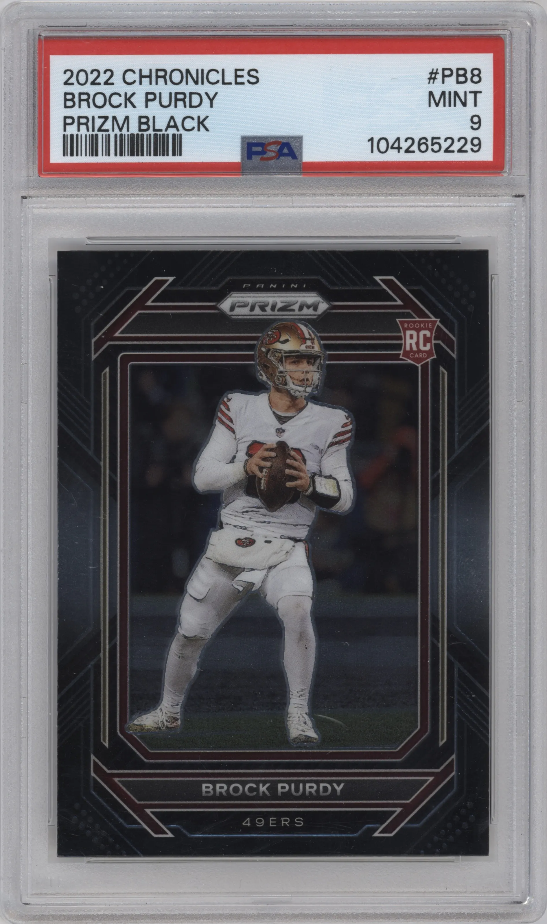 2022 Panini Chronicles Prizm Black Brock Purdy #PB-8 PSA 9