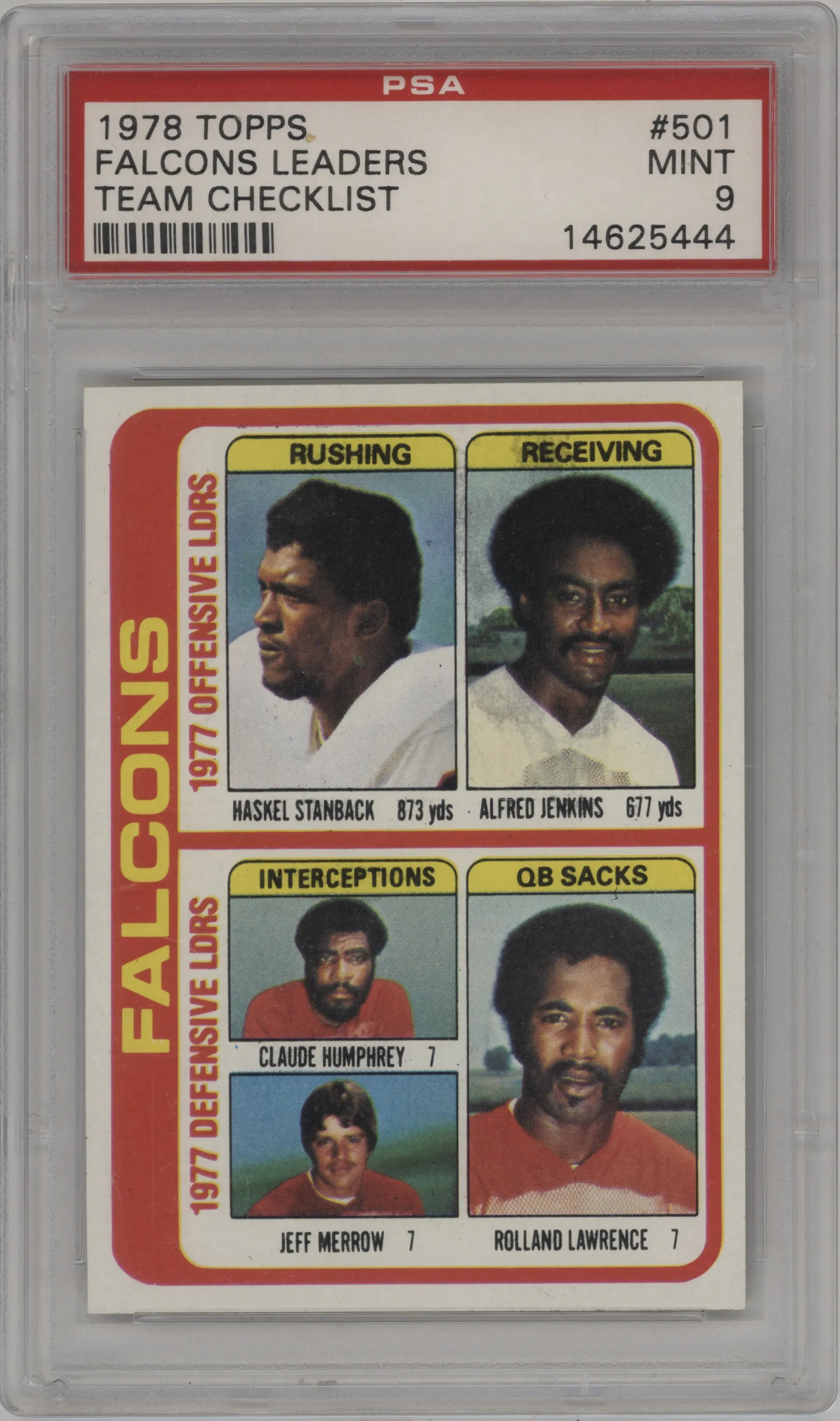 1978 Topps Haskel Stanback/Alfred Jenkins/Claude Humphrey/Jeff Merrow/Rolland Lawrence PSA 9