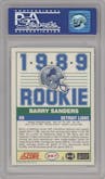 Barry Sanders from the 1989 Score set graded by PSA and given an overall grade of 9.