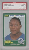 Barry Sanders from the 1989 Score set graded by PSA and given an overall grade of 9.
