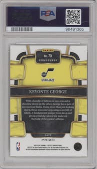 Keyonte George from the 2023-24 Panini Select  set featuring a Tectonic parallel graded by PSA and given an overall grade of 10.