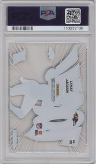 Lamar Jackson from the 2023 Panini Zenith set graded by PSA and given an overall grade of 10.