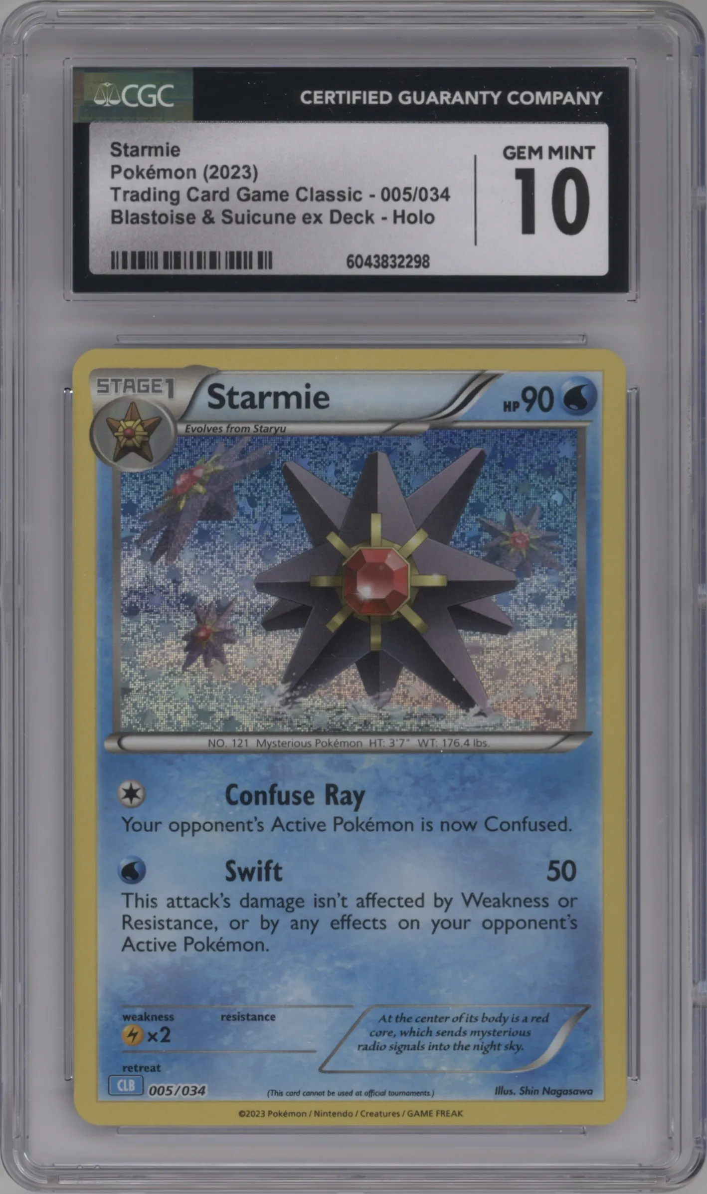 2023 Pokemon CLB Starmie #005 CGC 10