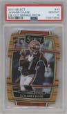 Ja'Marr Chase from the 2021 Panini Select set featuring a Die-Cut Orange parallel graded by PSA and given an overall grade of 10.