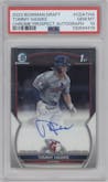 Tommy Hawke from the 2023 Bowman Draft set graded by PSA and given an overall grade of 10.