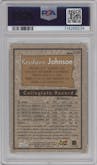 Keyshawn Johnson from the 1996 Topps Chrome set featuring a Refractor parallel graded by PSA and given an overall grade of 9.