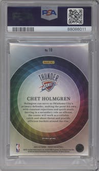 Chet Holmgren  from the 2022-23 Panini Select set graded by PSA and given an overall grade of 10.