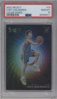 Chet Holmgren  from the 2022-23 Panini Select set graded by PSA and given an overall grade of 10.