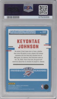 Keyontae Johnson from the 2023-24 Donruss Optic set featuring a Fast Break Holo parallel graded by PSA and given an overall grade of 10.