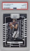 C.J. Stroud from the 2023 Panini Absolute set graded by PSA and given an overall grade of 10.