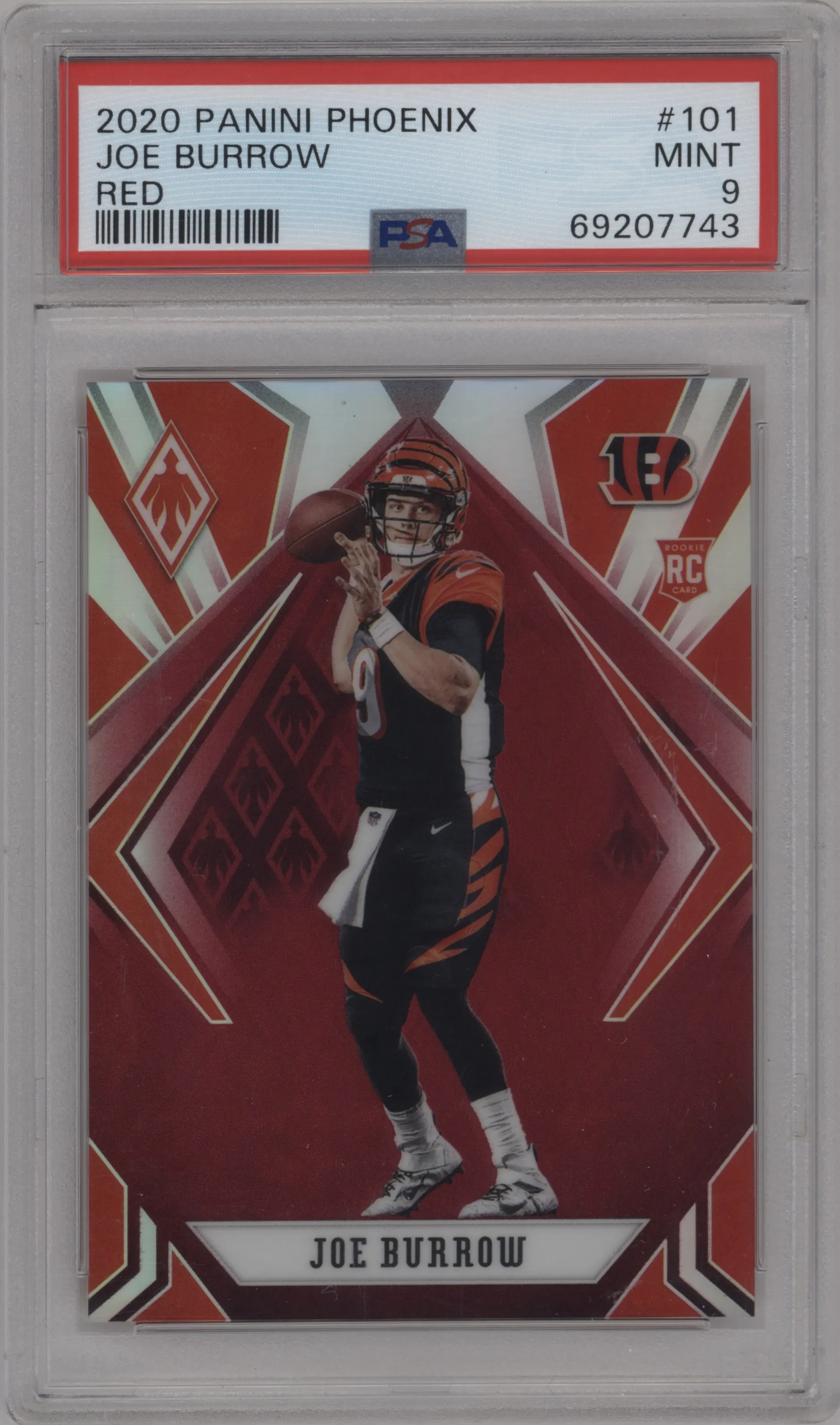 2020 Panini Phoenix Joe Burrow Red #101 PSA 9