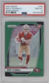 Ricky Pearsall from the 2024 Panini Prizm set featuring a Green Prizm parallel graded by PSA and given an overall grade of 10.