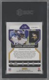 Justin Jefferson from the 2021 Panini Prizm set featuring a Black & White Checker parallel graded by SGC and given an overall grade of 9.5.
