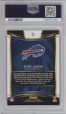 Josh Allen from the 2018 Panini Select set graded by PSA and given an overall grade of 9.