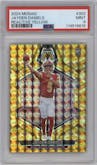 Jayden Daniels from the 2024 Panini Mosaic set featuring a Reactive Yellow parallel graded by PSA and given an overall grade of 9.