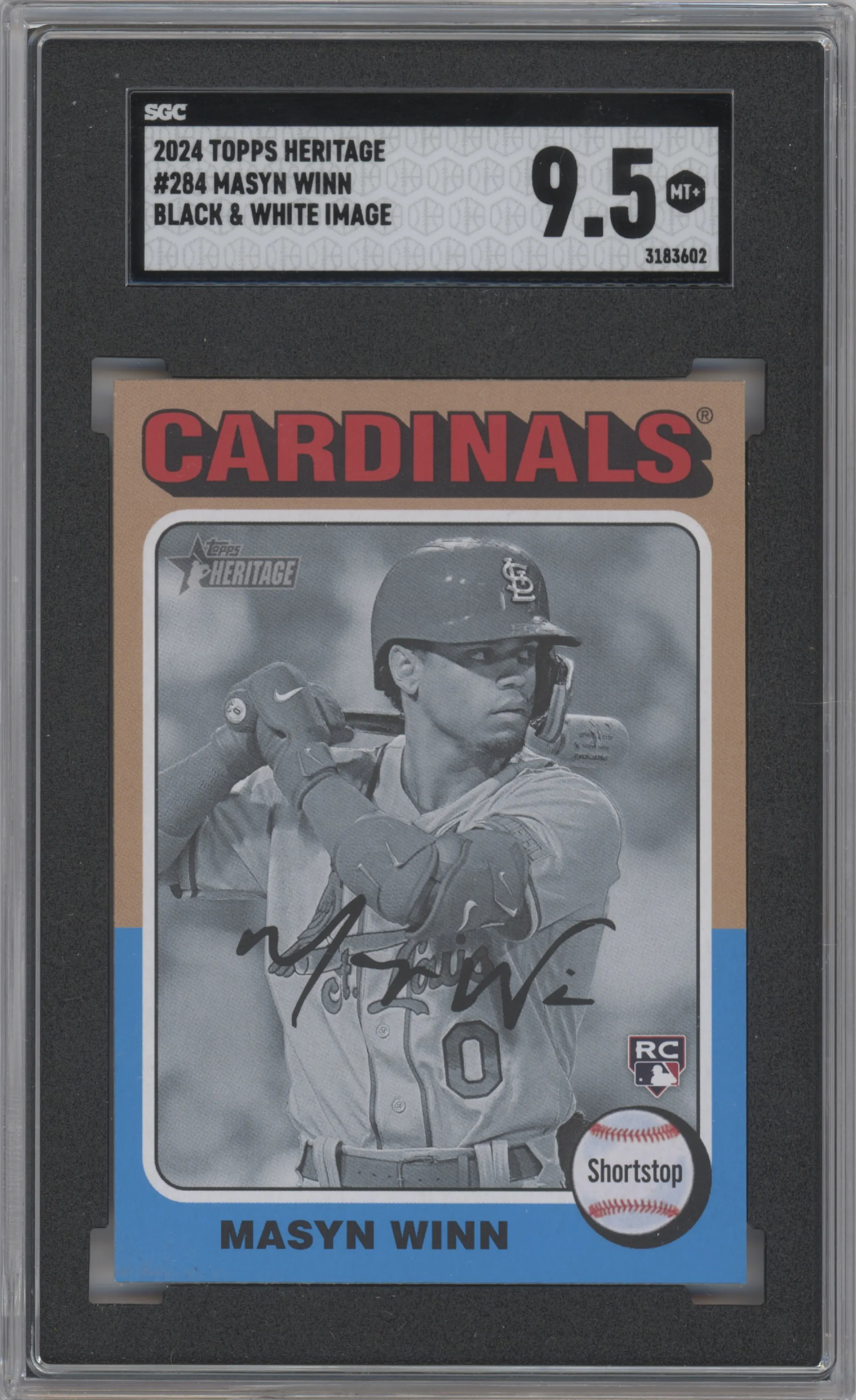 2024 Topps Heritage Masyn Winn Black and White Image SGC 9.5