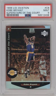 Kobe Bryant from the 1998-99 Upper Deck Ovation set graded by PSA and given an overall grade of 9.