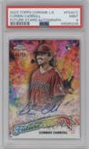 Corbin Carroll from the 2023 Topps Chrome Logofractor Edition set graded by PSA and given an overall grade of 9.
