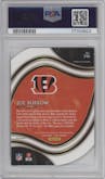Joe Burrow from the 2020 Panini Select set featuring a Die-Cut Light Blue parallel graded by PSA and given an overall grade of 9.
