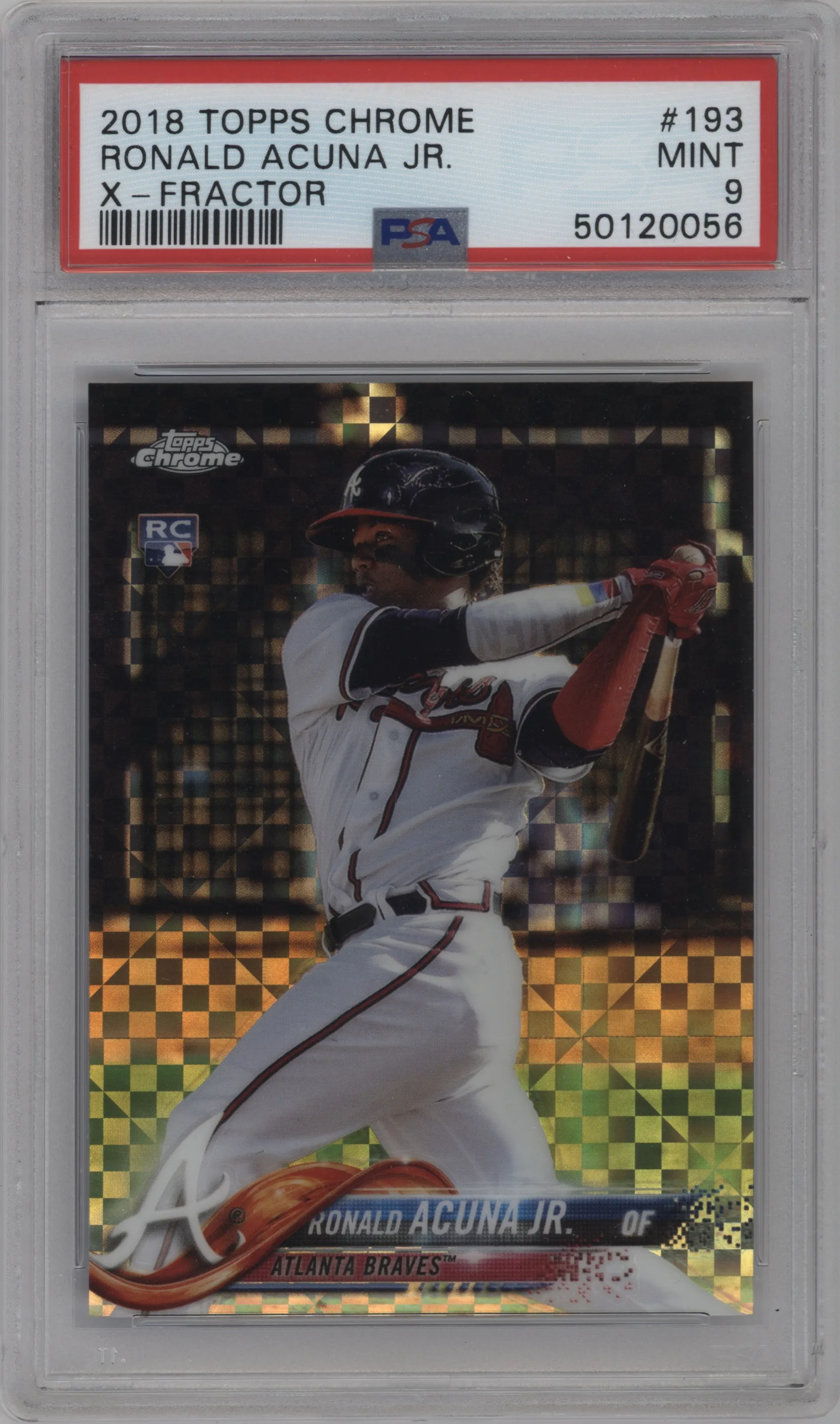 2018 Topps Chrome Ronald Acuna Jr. X-Fractor #193 PSA 9