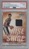 Victor Wembanyama from the 2023-24 Panini NBA Hoops set graded by PSA and given an overall grade of 9.