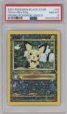 Pichu from the 2001 Pokemon set featuring a Pokemon League parallel graded by PSA and given an overall grade of 8.