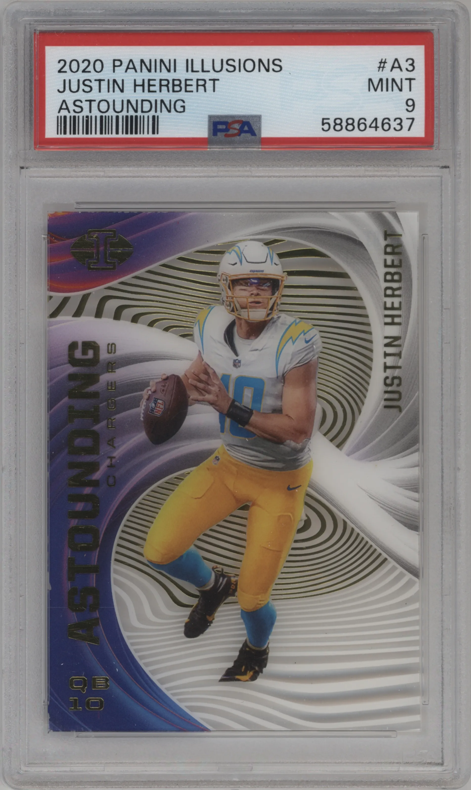 2020 Panini Illusions Astounding Justin Herbert PSA 9