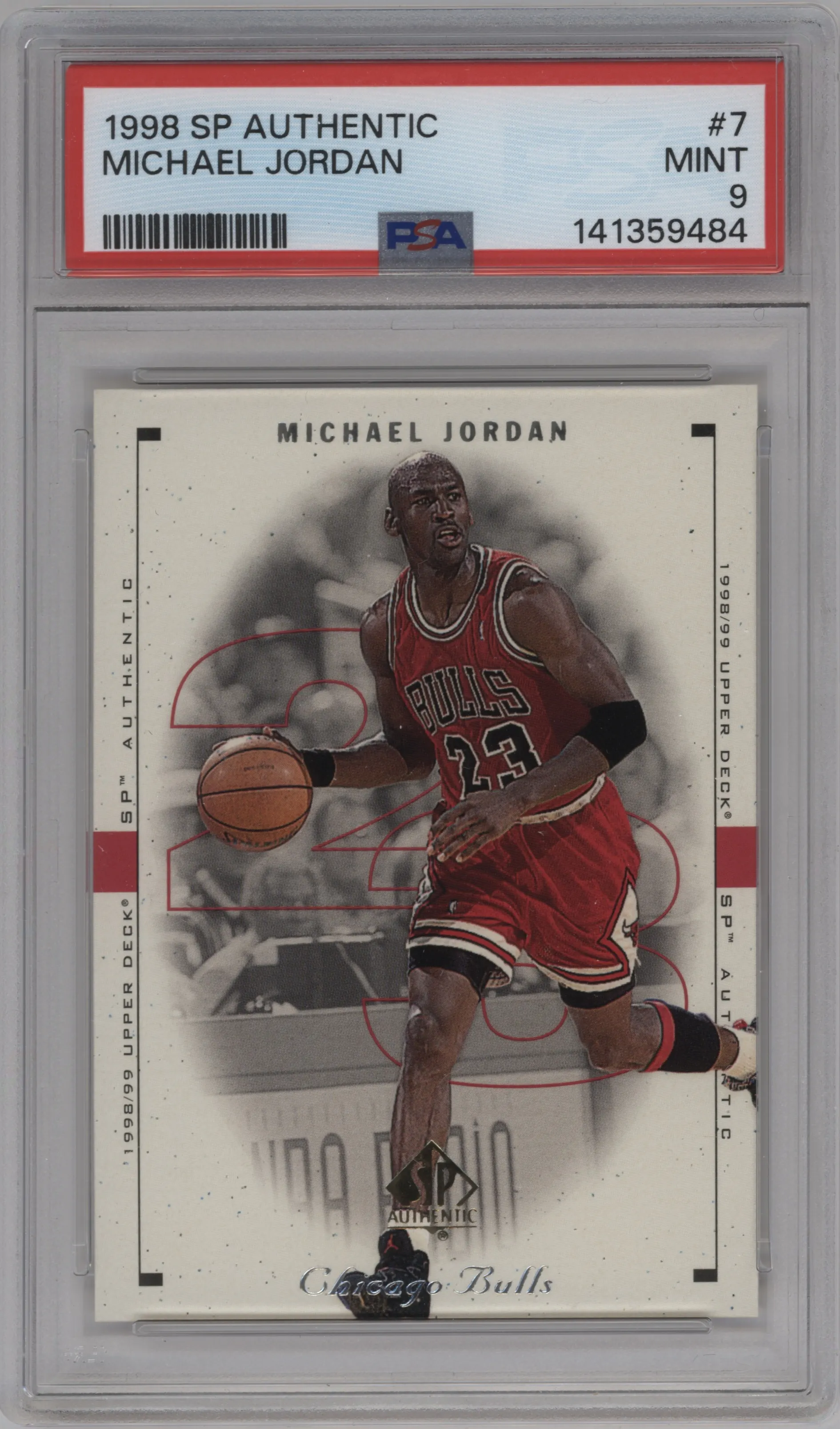 1998 SP Authentic Michael Jordan #7 PSA 9