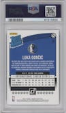 Luka Doncic from the 2018-19 Panini Donruss  set graded by PSA and given an overall grade of 10.