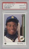 Ken Griffey Jr. from the 1989 Upper Deck set graded by PSA and given an overall grade of 10.