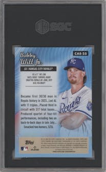 Bobby Witt Jr. from the 2024 Topps Chrome set graded by SGC and given an overall grade of 10.