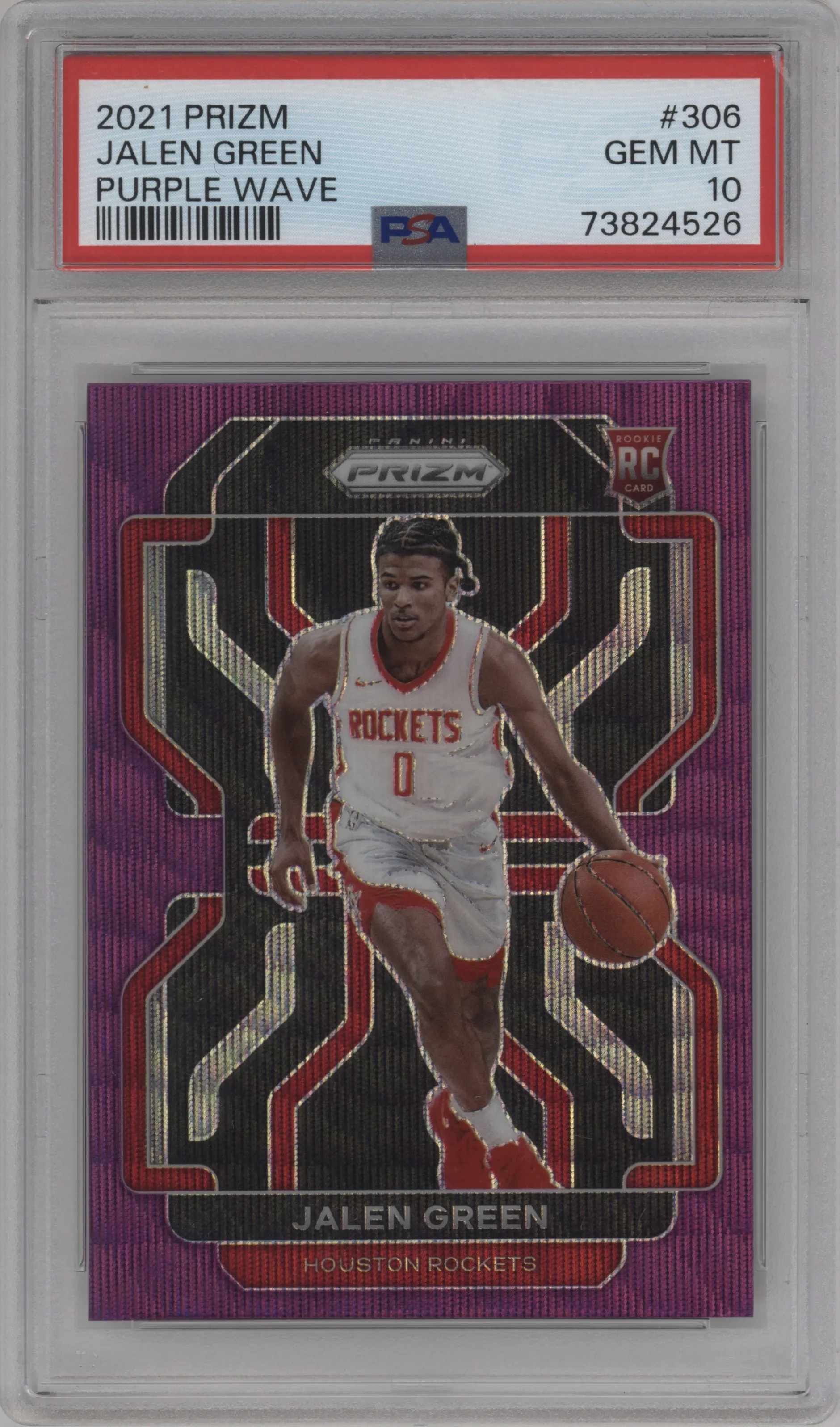 2021 Panini Prizm Jalen Green Purple Wave PSA 10