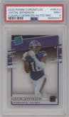 Justin Jefferson from the 2020 Panini Chronicles set graded by PSA and given an overall grade of 9.