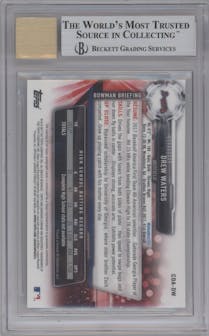 Drew Waters from the 2017 Bowman Draft set graded by Beckett and given an overall grade of 9.