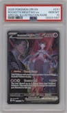 Team Rocket's Mewtwo ex from the 2025 Pokemon SV set graded by PSA and given an overall grade of 10.