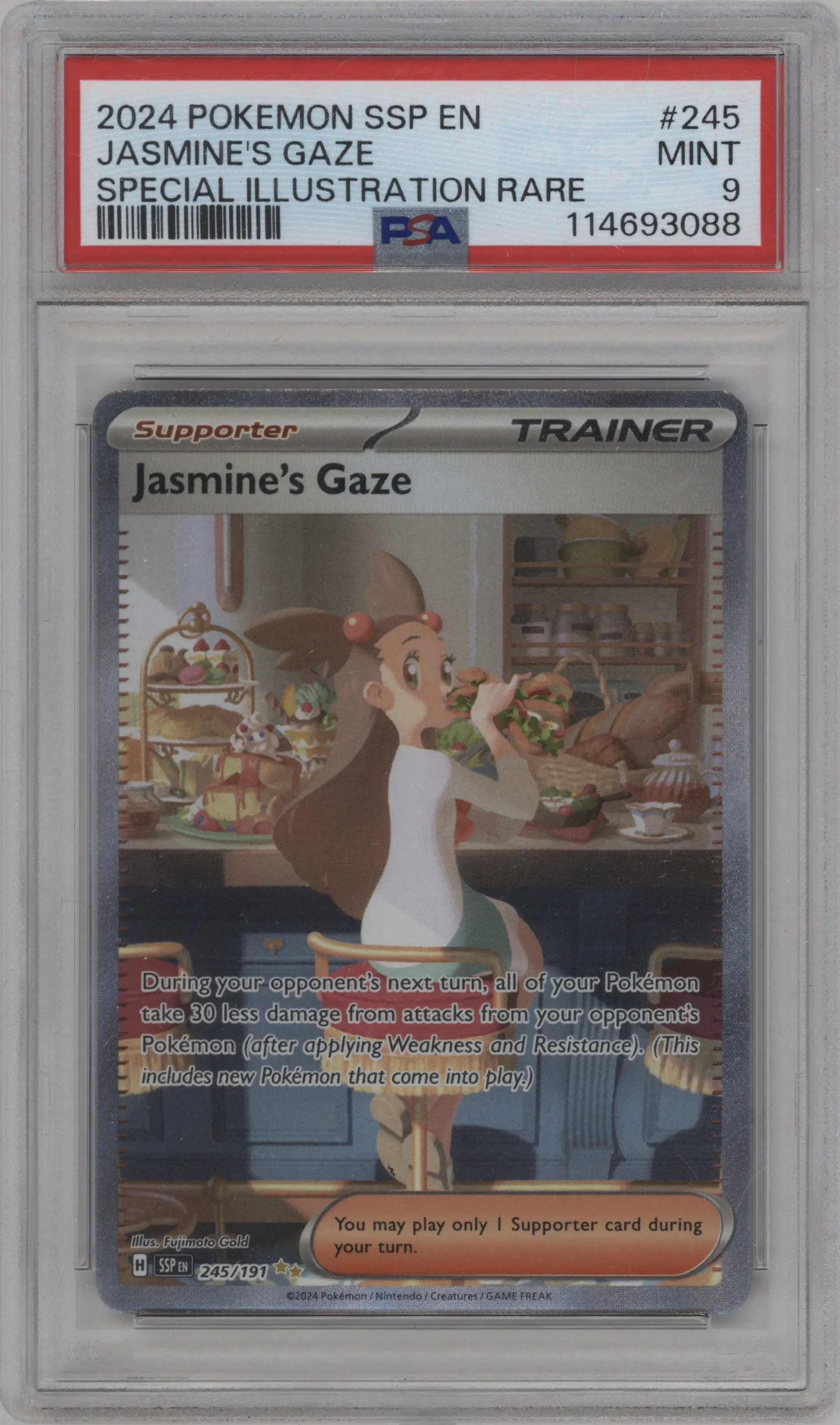 2024 Pokemon SV Surging Sparks Jasmine's Gaze #245 PSA 9