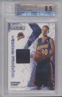 Stephen Curry from the 2009-10 Panini Rookies & Stars set graded by Beckett and given an overall grade of 8.5.