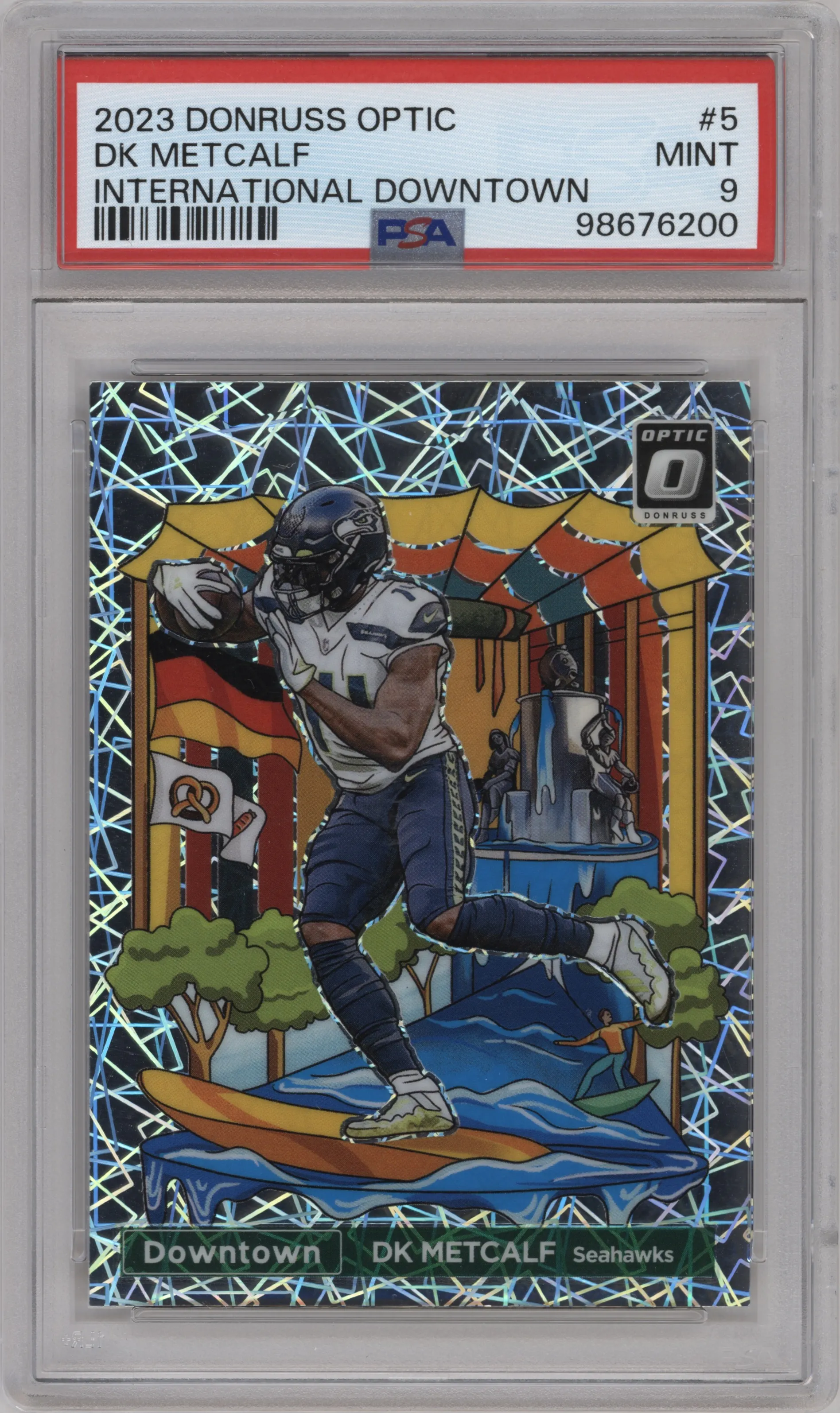 2023 Donruss Optic International Downtown DK Metcalf PSA 9