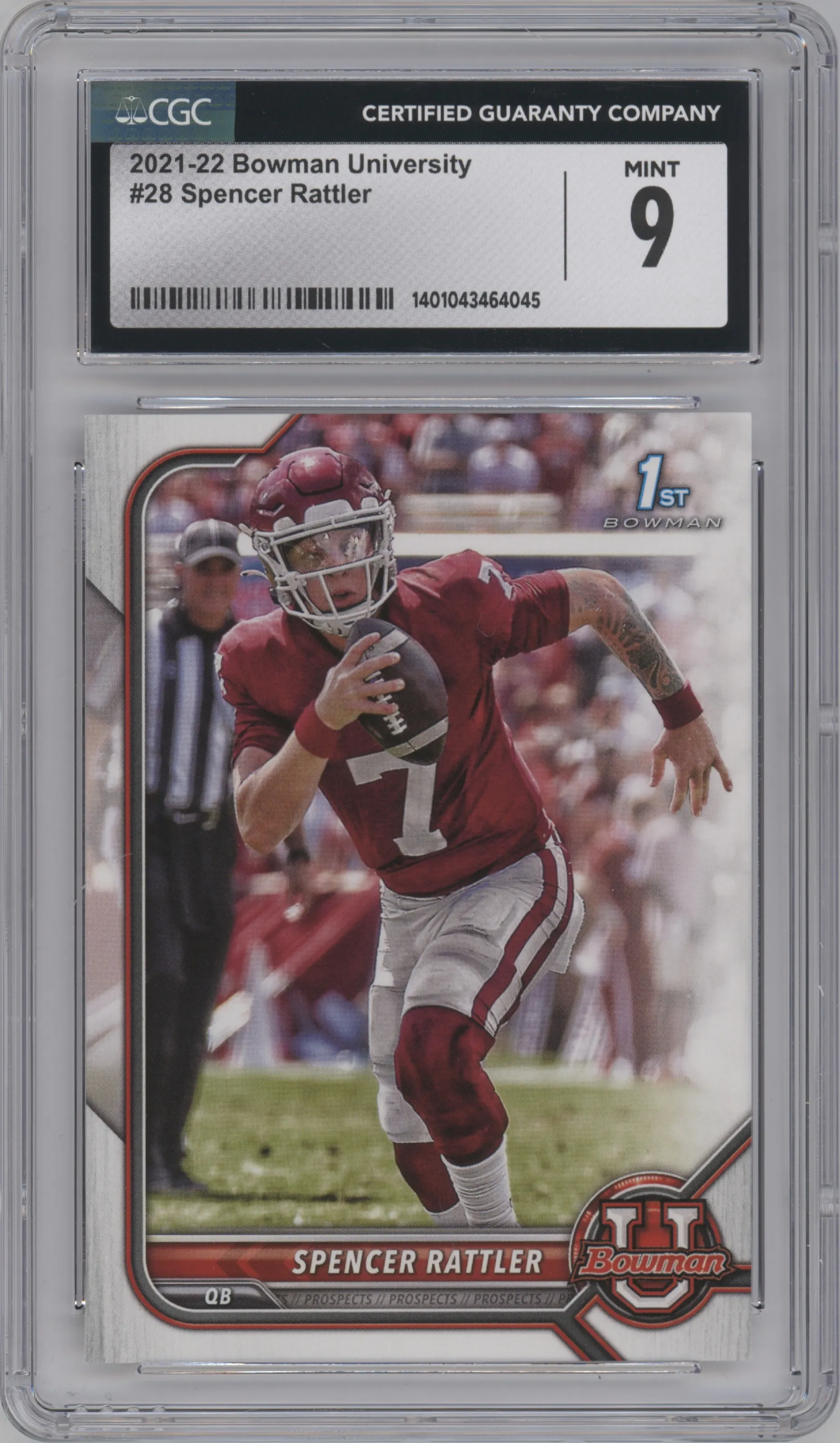 2021 Bowman University Spencer Rattler CGC 9