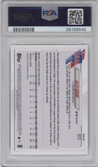 Alec Bohm from the 2021 Topps Series 1 set graded by PSA and given an overall grade of 9.