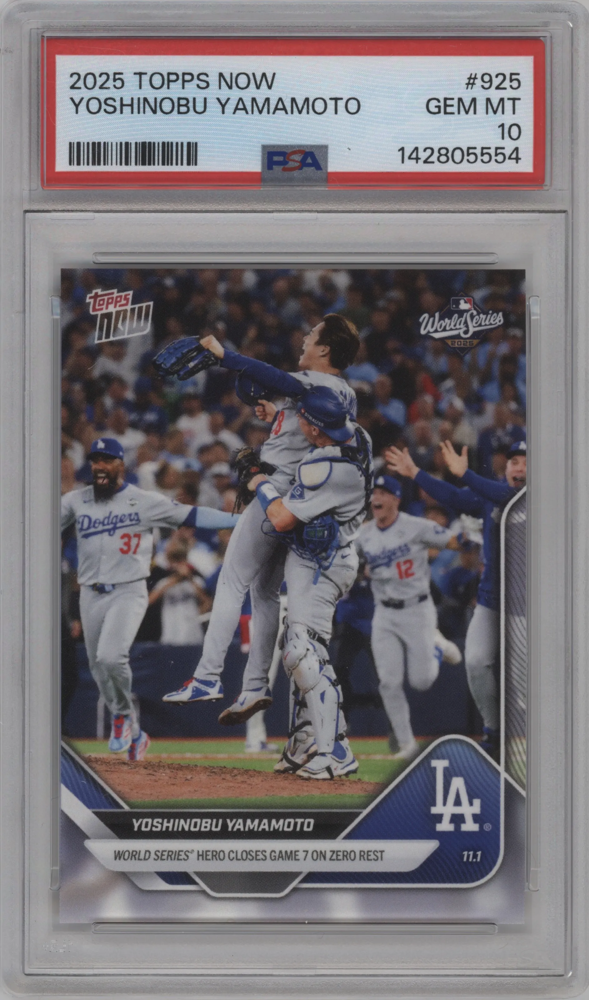 2025 Topps Now Yoshinobu Yamamoto PSA 10